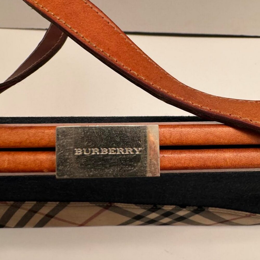 Vintage Burberry frame bag leather, denim and the check cloth. - Picture 2 of 8